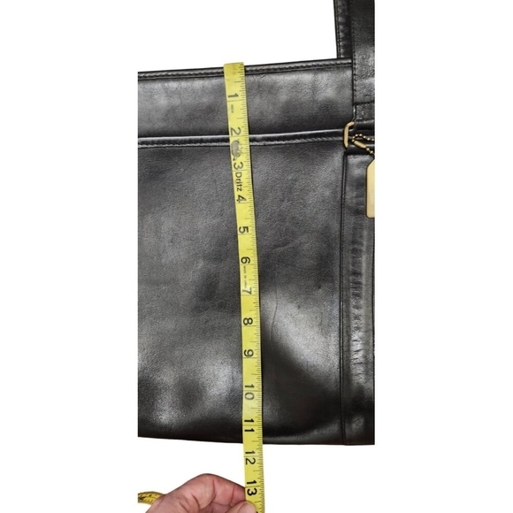 Coach Rare Vintage Black Leather Briefcase Laptop Bag Attache Tote Made In USA - Picture 12 of 16